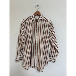 Part Two Copenhagen Neutral Stripe Button-up Shirt Classic Basic Preppy Sz 36